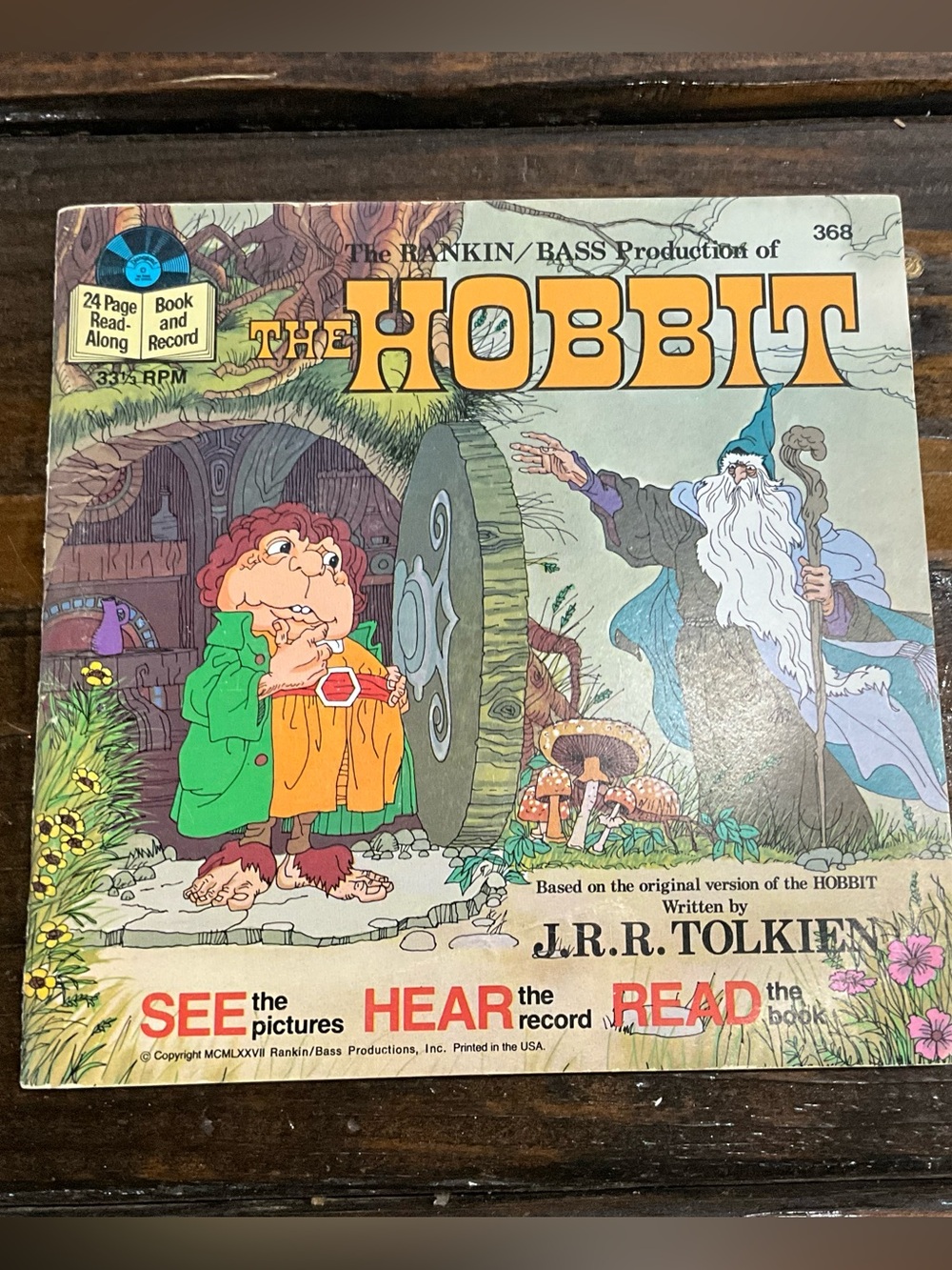 Vintage The Hobbit See Hear Read Book & Record Walt Disney Untested